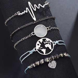 💎💎 BOHO Bracelet SET 5pcs heartbeat world 💎💎